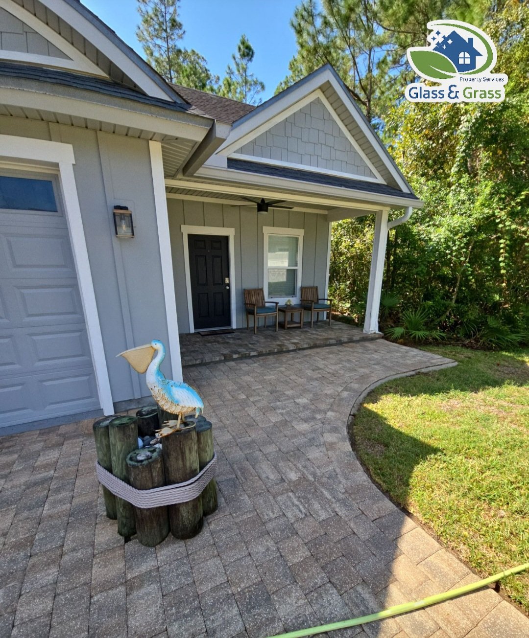 Fall Paver Driveway Clean Up for a Home off Blackrock in Yulee, Florida