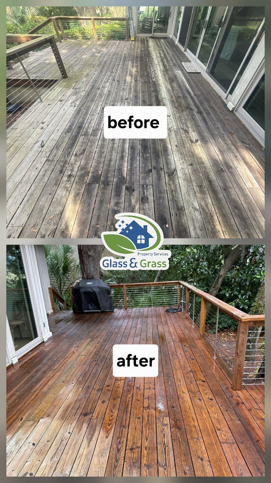 Summer Patio Washing transformation on Amelia Island, Florida 